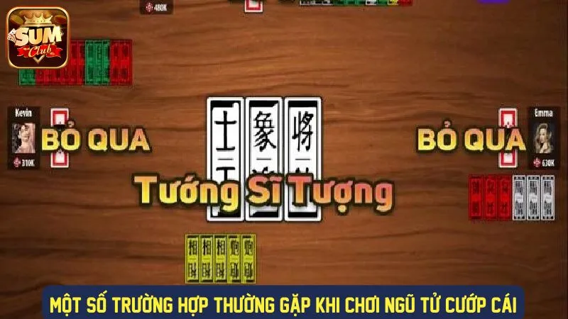 Các trường hợp khi chơi bài tam cúc